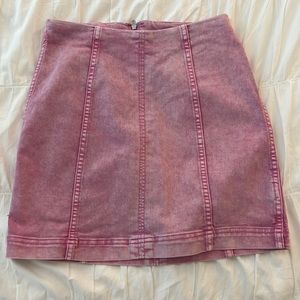 SIZE 4 FREE PEOPLE LIGHT PINK MODERN FEMME DENIM MINI JEAN SKIRT